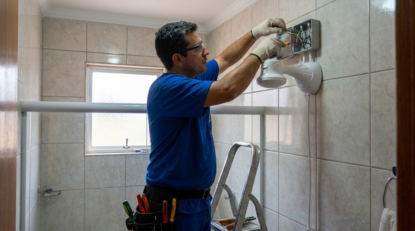 Instalacao de chuveiro eletrico profissional em Viamão‑RS