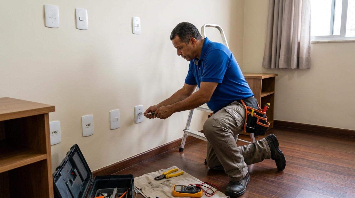 Instalacao de tomada e interruptor residencial em Viamão‑RS